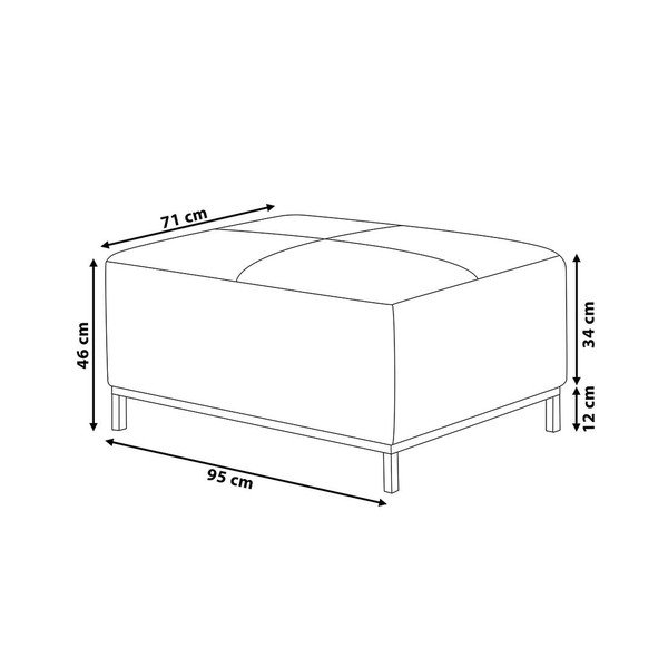 Svetlosivý otoman Monobeli Rachel, 71 x 95 cm-image-1