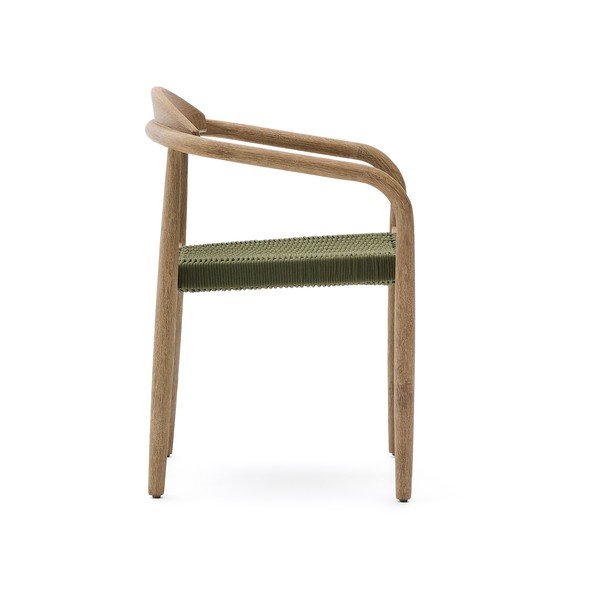 Zelené/v prírodnej farbe drevené jedálenské kreslo Nina – Kave Home-image-3