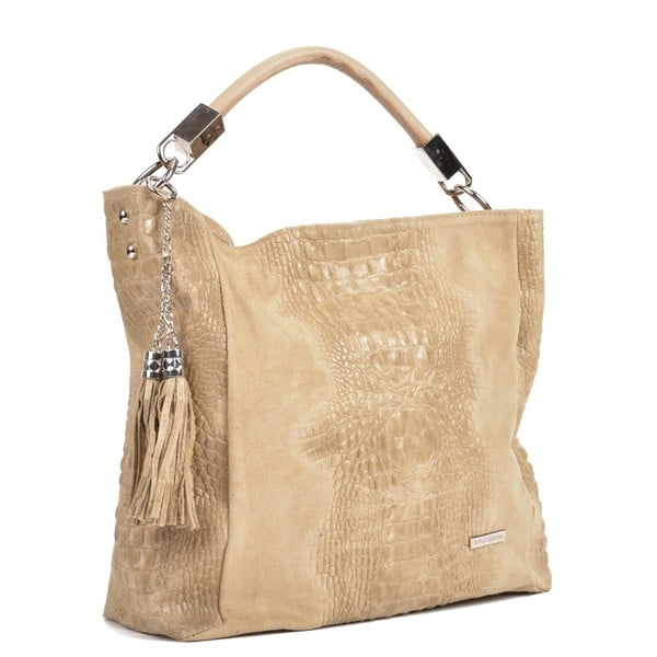 Hnedo-béžová kožená kabelka Sofia Cardoni Manu-image-2