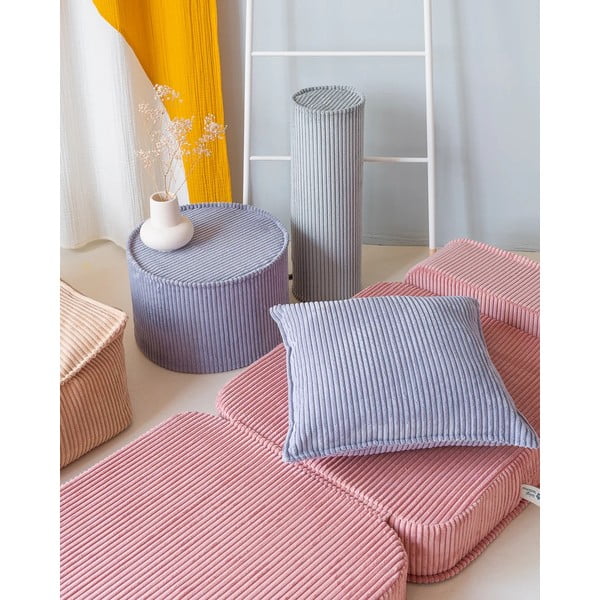 Modrý menčestrový detský pohovkový vankúš Block – Wigiwama-image-1