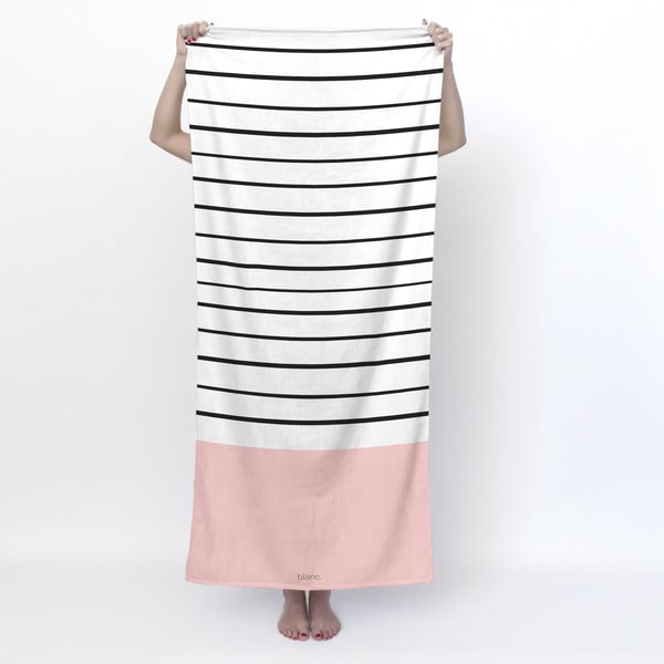 Čiern-obiela/ružová osuška 70x150 cm Blush – Blanc