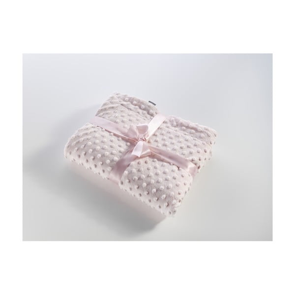 Ružová detská deka Tanuki Little Dots, 80 × 110 cm