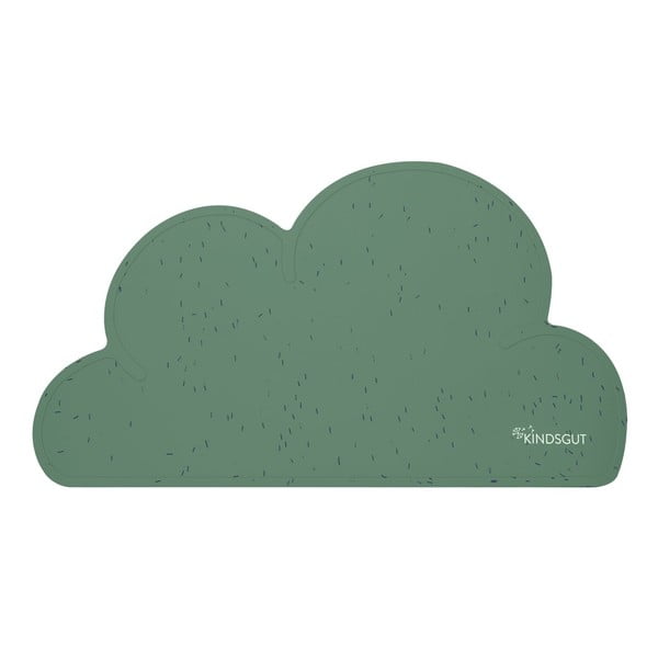 Tmavozelené silikónové prestieranie Kindsgut Cloud, 49 x 27 cm
