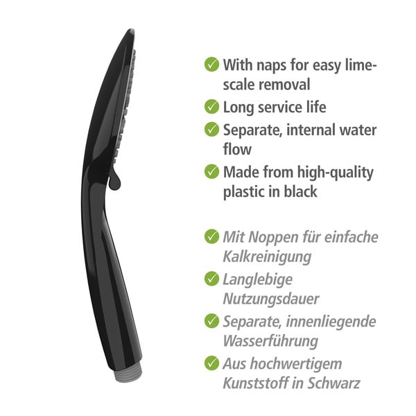 Čierny sprchový set z nerezovej ocele 66 cm Young - Wenko-image-4