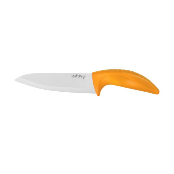 Oranžový keramický nôž Chef, 15 cm