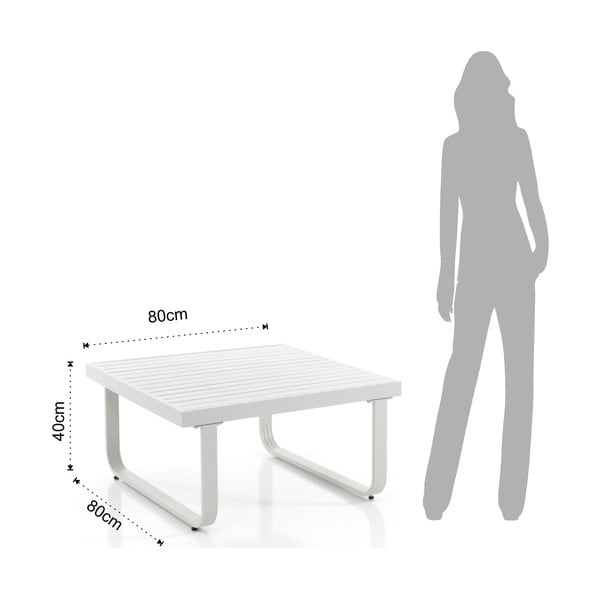 Biely hliníkový konferenčný stolík 80x80 cm Ischia – Tomasucci-image-1