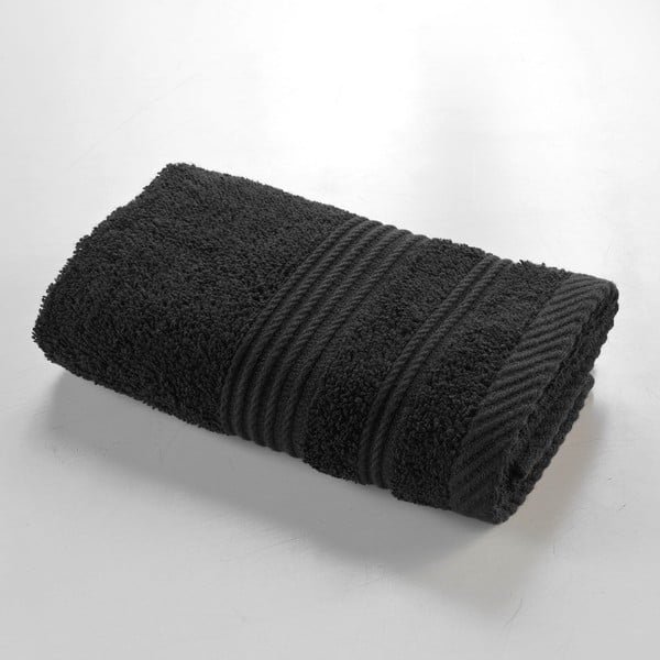 Čierny froté bavlnený uterák 30x50 cm Tendresse – douceur d'intérieur