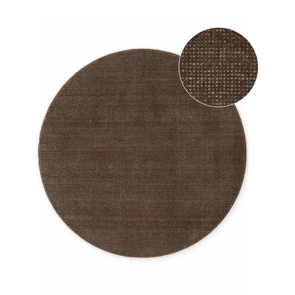 Hnedý ručne tkaný vlnený okrúhly koberec ø 200 cm Greenwich – Ted Baker