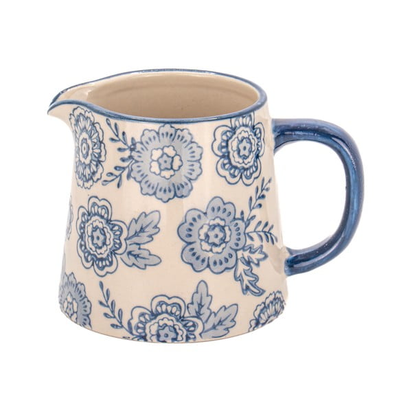 Modrá/béžová kanvička na mlieko z kameniny 200 ml Blue Willow – Sass & Belle