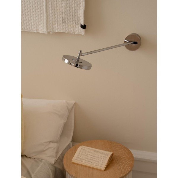 LED nástenné svietidlo s ohýbateľnou konštrukciou/so stmievačom do zásuvky v lesklej striebornej farbe ø 15 cm Asteria Wall Long – UMAGE-image-1