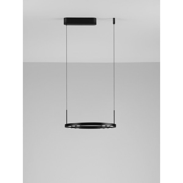 Matne čierne hliníkové LED závesné svietidlo so stmievačom ø 40 cm Lunette – Nova Luce-image-3