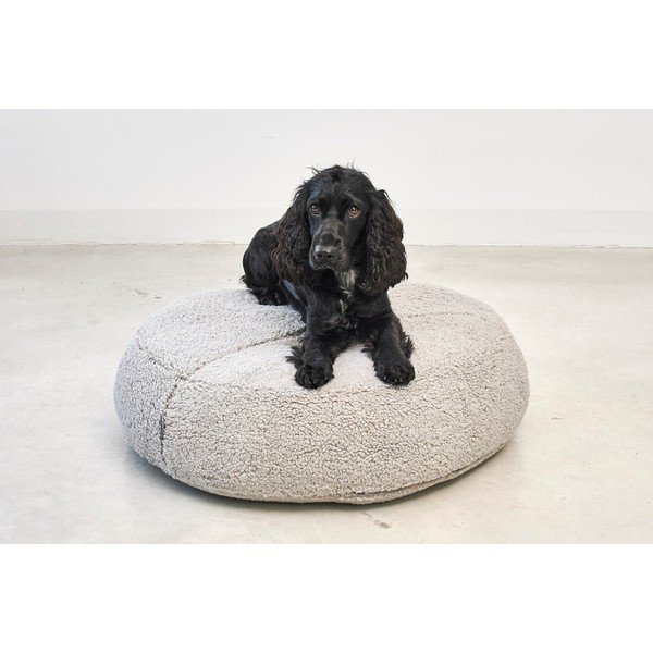 Béžový pelech pre psa z materiálu buklé ø 70 cm Senso Pouffe Greige S/M – MiaCara-image-3