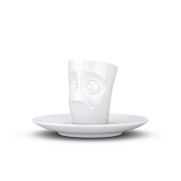 Biela sklamaná porcelánová šálka na espresso s tanierikom 58products, objem 80 ml-image-2