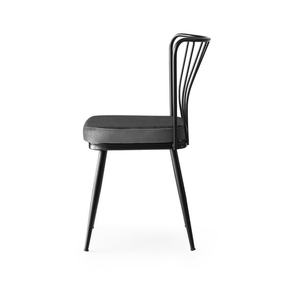 Antracitové kovové jedálenské stoličky v súprave 2 ks Yildiz – Kalune Design-image-3