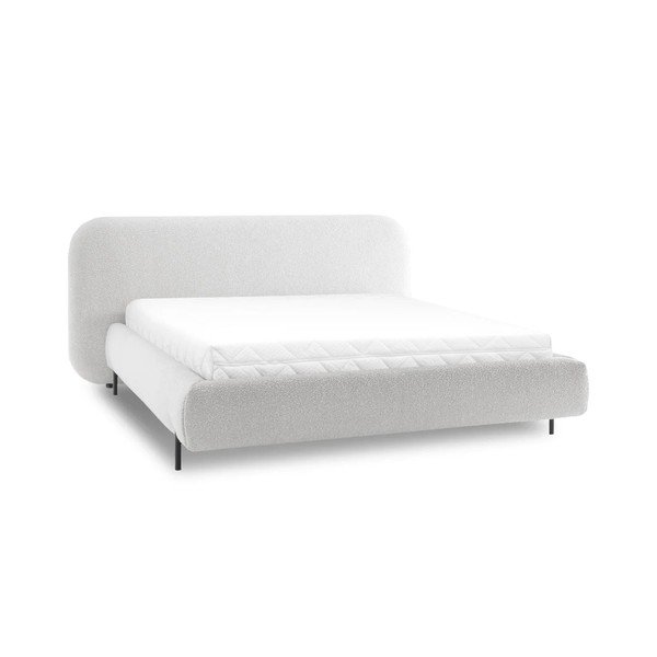 Béžová čalúnená dvojlôžková posteľ s úložným priestorom s roštom 140x200 cm Pointt – ELTAP