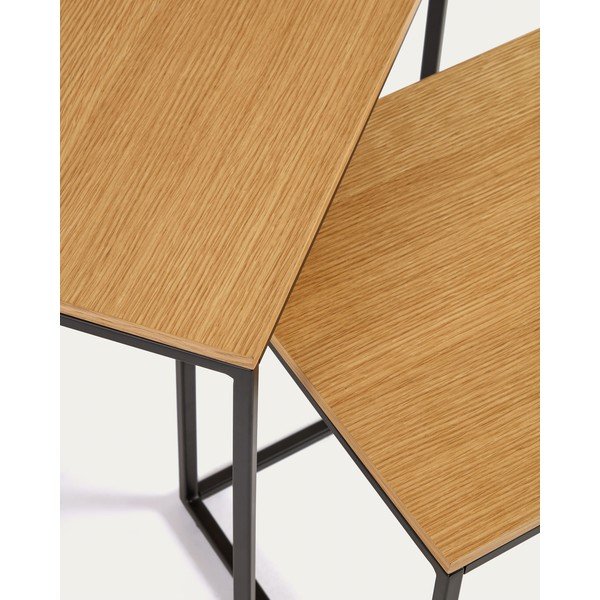 Odkladacie stolíky v súprave 2 ks s doskou v dubovom dekore 45x45 cm Yoana – Kave Home-image-3