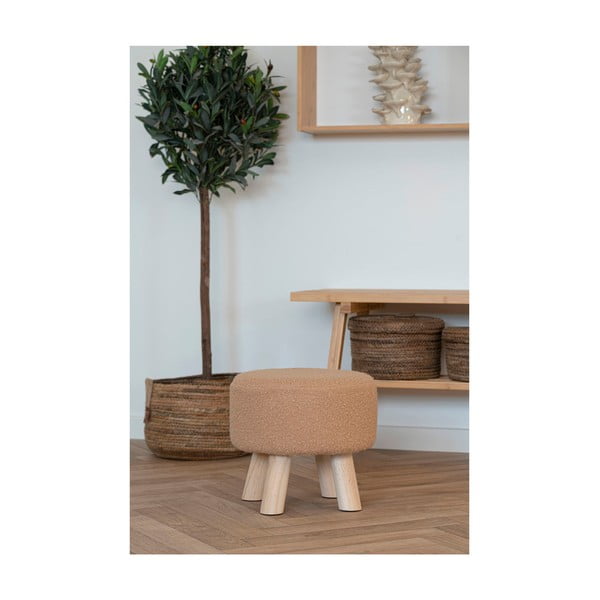 Béžová podnožka z textílie buklé Aberdeen – House Nordic-image-3