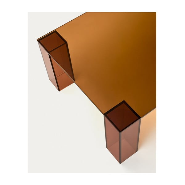 Hnedý sklenený konferenčný stolík 60x140 cm Adularia – Kave Home-image-3