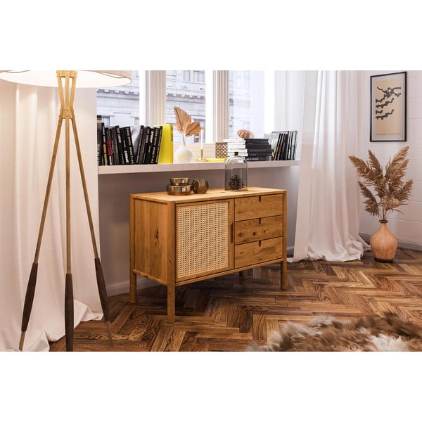 Nízka komoda z dubového dreva 97x69 cm Pola - The Beds-image-4