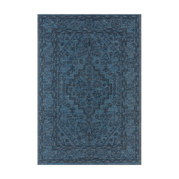 Tmavomodrý vonkajší koberec NORTHRUGS Tyros, 140 x 200 cm