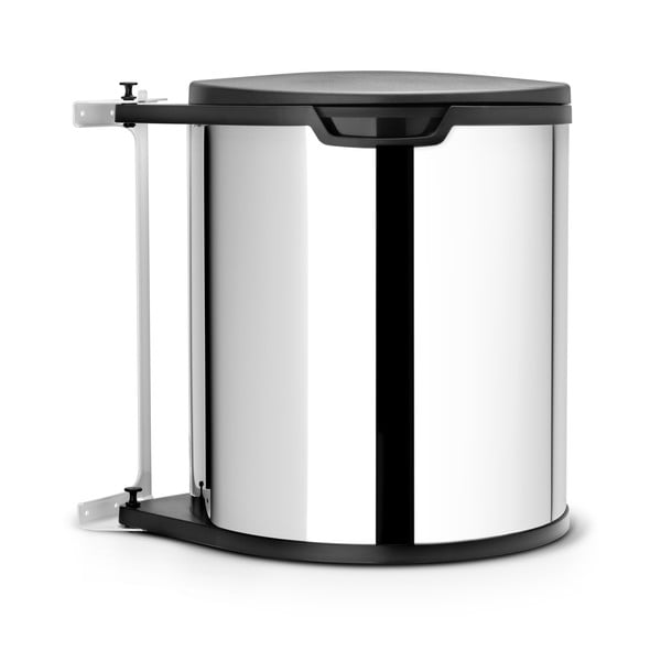 Vstavaný oceľový odpadkový kôš v lesklej striebornej farbe 15 l – Brabantia