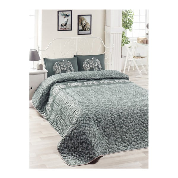 Set bavlnenej prikrývky cez posteľ a 2 obliečok na vankúše Lesso Cara, 200 × 220 cm
