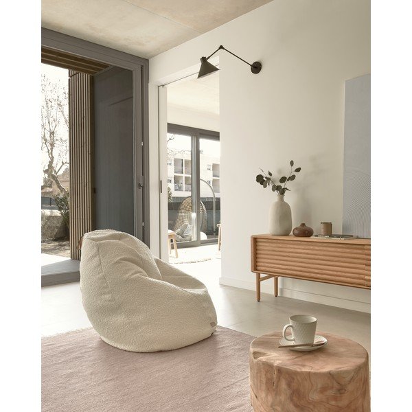 Biely sedací vak Kave Home Vicka, ø 70 cm-image-4
