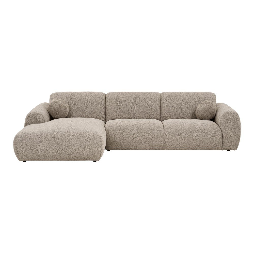 E-shop Sivobéžová rohová pohovka (ľavý roh/s leňoškou) Clyde – House Nordic