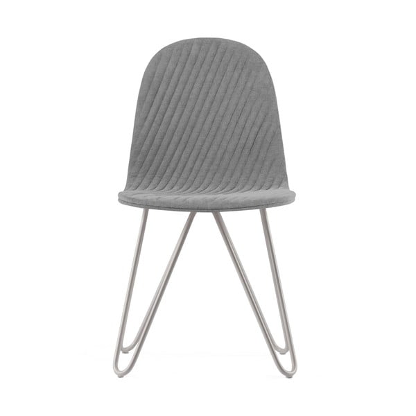 Sivá stolička s kovovými nohami IKER Mannequin X Stripe