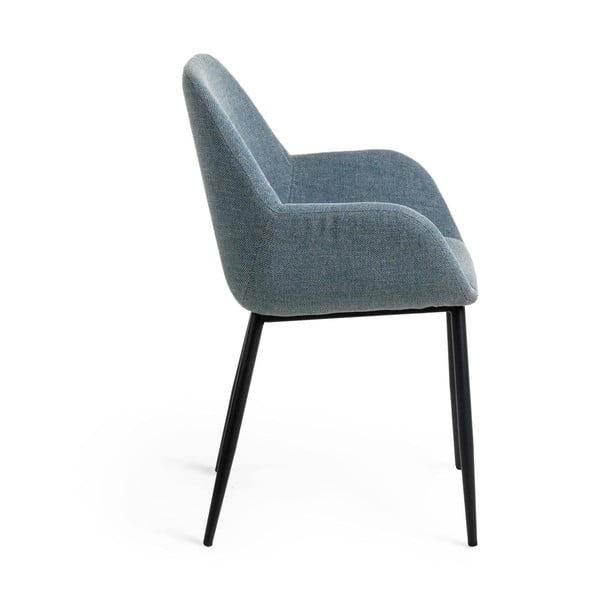 Modré čalúnené jedálenské kreslo Konna – Kave Home-image-4