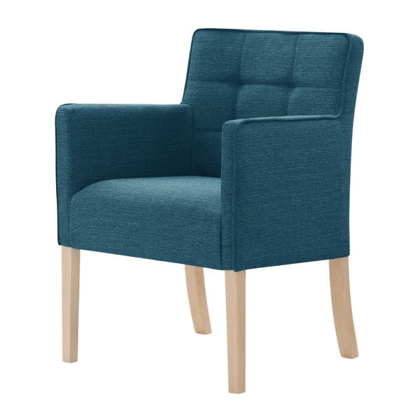 Tyrkysová stolička s hnedými nohami Ted Lapidus Maison Freesia
