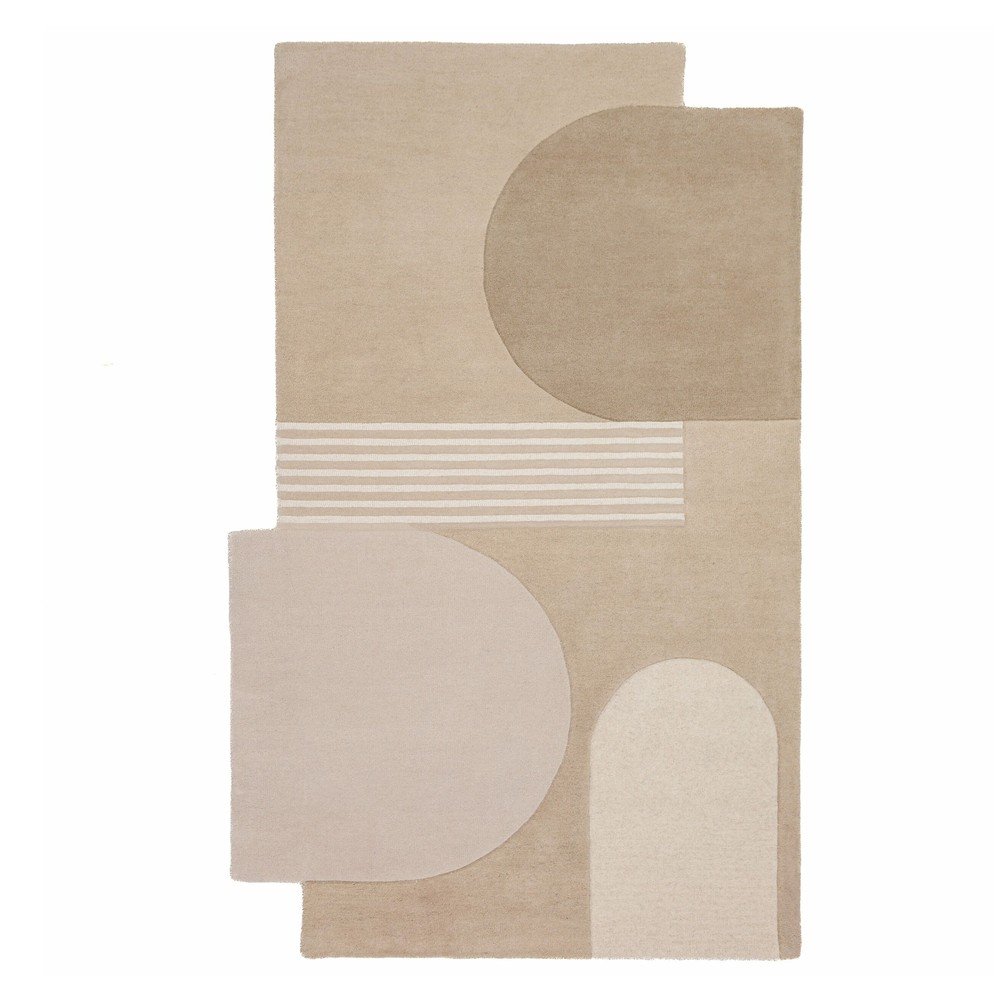 Ručne tkaný vlnený koberec v prírodnej farbe 200x290 cm Lozenge – Flair Rugs
