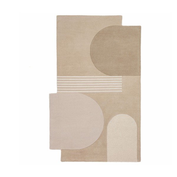 Ručne tkaný vlnený koberec v prírodnej farbe 200x290 cm Lozenge – Flair Rugs