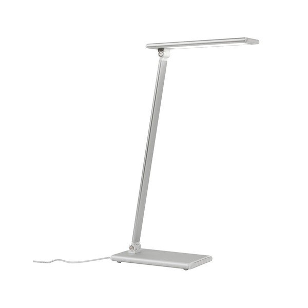 Stolová lampa v striebornej farbe s LED svetlom SULION Hawking