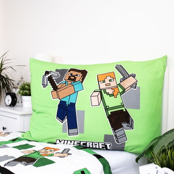 Detská obliečka na jednolôžko z mikrovlákna 140x200 cm Minecraft – Jerry Fabrics-image-3