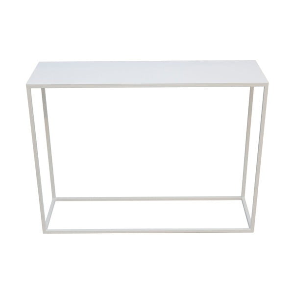 Biely oceľový konzolový stolík Take Me HOME, 100 × 30 cm