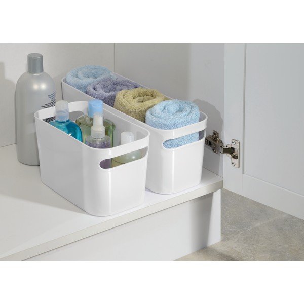 Biely úložný kôš iDesign Una White, 40x15 cm-image-1