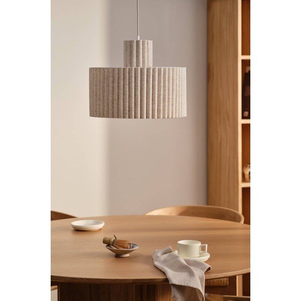 Béžové ľanové závesné svietidlo ø 40 cm Alina – Jotex-image-2
