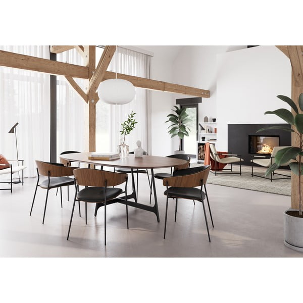 Čierne/tmavo prírodné jedálenské kreslo s podrúčkami Crib – DAN-FORM Denmark-image-1