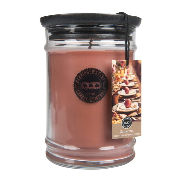Sviečka s vôňou v sklenenej dóze s vôňou hrušky a škorice Bridgewater candle Company Gathering, doba horenia 140 - 160 hodín