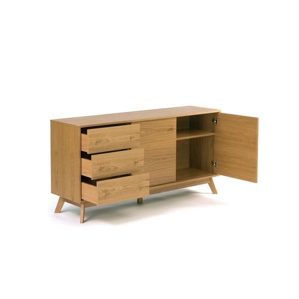 Nízka komoda v dekore duba v prírodnej farbe 149x75 cm Kensal – Woodman-image-3