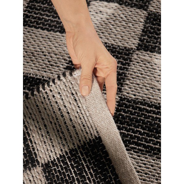 Čierny/krémovobiely obojstranný/ručne tkaný behúň s prímesou juty 80x300 cm Rex – Hanse Home-image-3