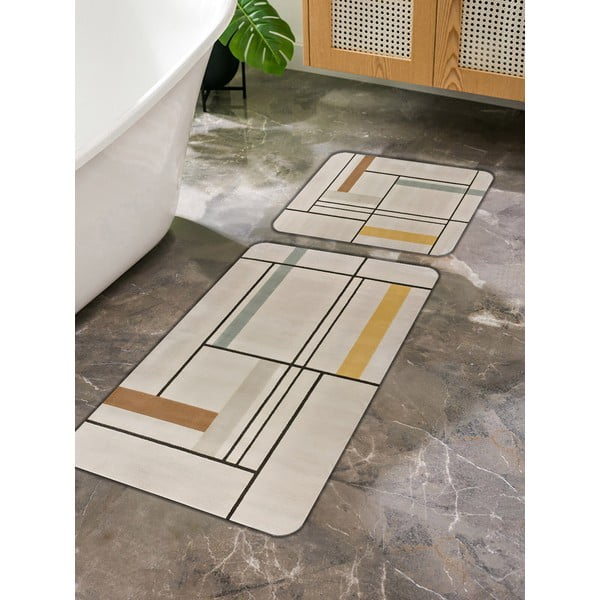 Svetlohnedé kúpeľňové predložky v súprave 2 ks 60x100 cm – Mila Home-image-3