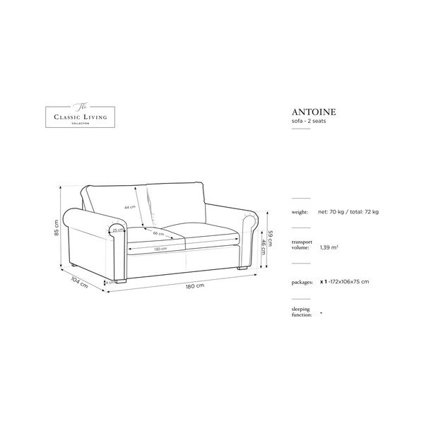 Čierna pohovka Windsor & Co Sofas Hermes, 104 cm-image-1