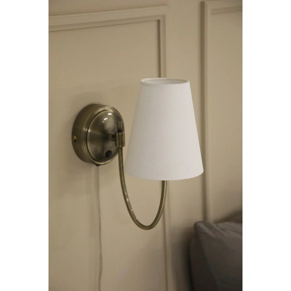 Biele/v mosadznej farbe nástenné svietidlo do zásuvky Amar – Markslöjd-image-2