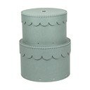 Zelenomodré kartónové úložné boxy v súprave 2 ks s vekom ø 26x17,5 cm Wilma Canvas Paper Laminate – Bigso