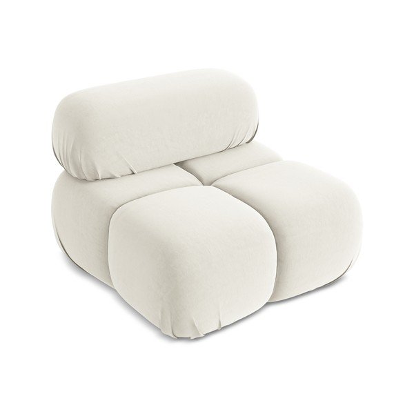 Biely zamatový modul pohovky Lokua – Makamii-image-2