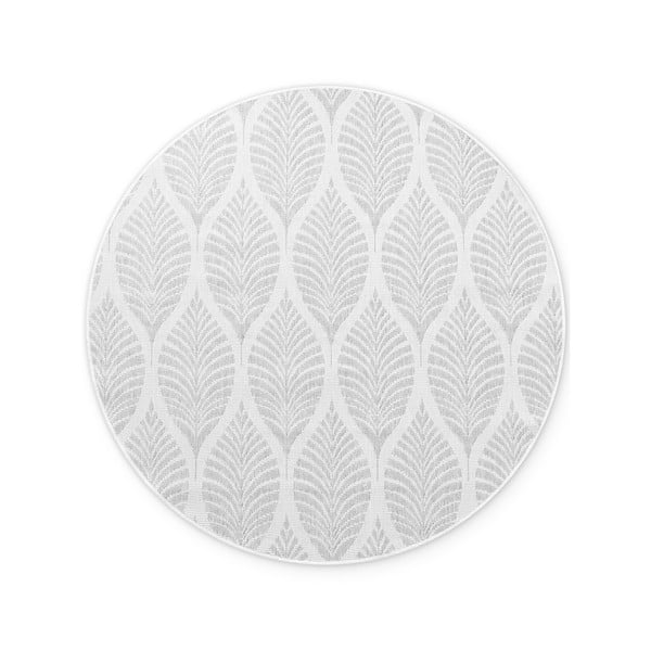 Okrúhly vnútorný a vonkajší koberec v sivej a slonovinovej farbe ø 160 cm Duet Liora – NORTHRUGS