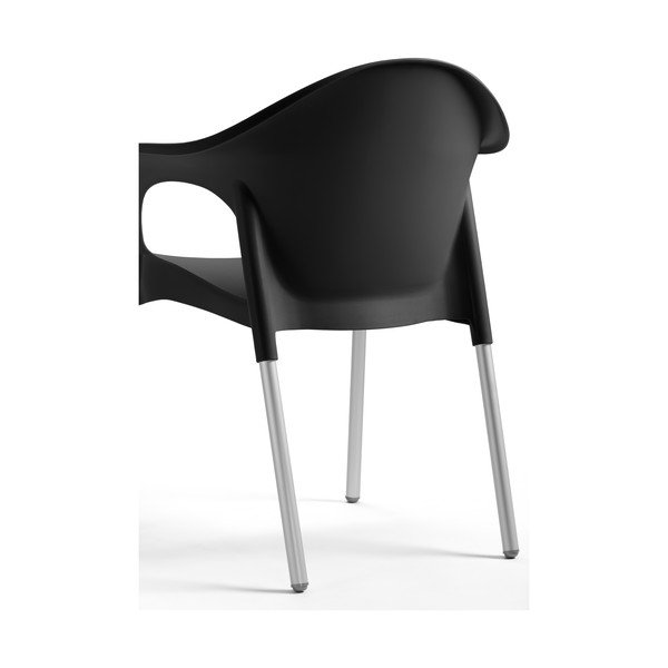 Čierna plastová záhradná stolička Lisa - Rojaplast-image-1