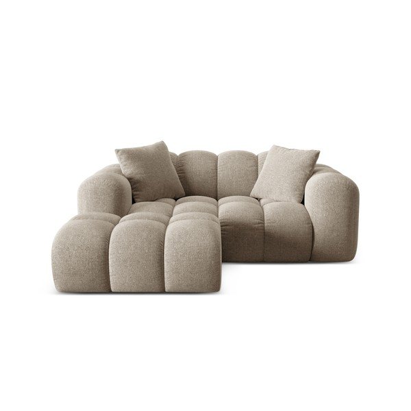 Svetlohnedá ženilková rohová pohovka (ľavý roh/s leňoškou) Treno – Cosmopolitan Design